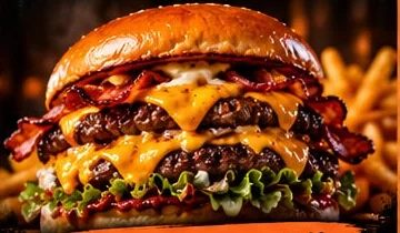 113 smash burger stacked with cheese